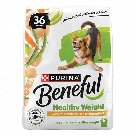 Purina Beneful Healthy Weight with Farm-Raised Chicken Natural Dog Food Dry Formula with Added Vitamins, Minerals and Nutrients, 36 lb Bag