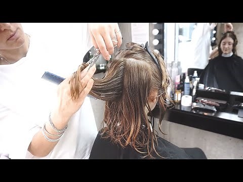 AMAZING HAIRCUT - BLONDE LAYERED BOB CUT WITH SIDE BANGS