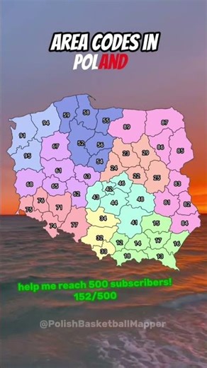 area codes in Poland #mapping #europe #poland #map #areacodes