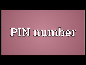 PIN number Meaning