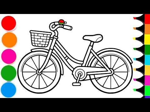 How To Draw a Cute Colorful Bicycle | Drawing and Coloring a Cute Bicycle