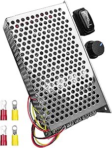 DC Motor Speed Controller Max PWM 3500W, DC 10V-50V & Rated 60A/ Max 100A Brush Motor Stepless Speed Controller with Forward-Brake-Reverse Switch & Ajustable Potentiometer