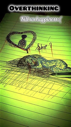 overthinking✨️#art #love #breakup #art #penart#moodoff #sad #sadsoul #emotional #pen #artist #shorts