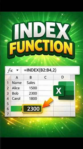 how to use index function in excel. #excelformula #exceltips #exceltutorial #gulabguru #athernaqvi