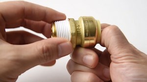 LittleWell 3/4 in. Push-Fit x 1 in. Male NPT 12 in. Braided Stainless Steel Hose Connector with Ball Valve AHPF12MNPT16