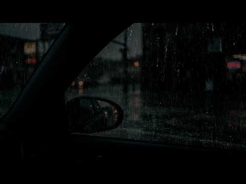 Inside A Parked Car 🚗 As Rain 🌧️ Taps Softly On The Roof In The Calm Midnight 🌙