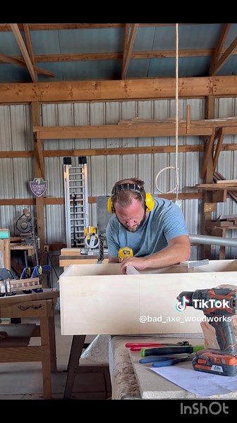 Building a atorage shelf. Custom furniture by Bad Axe Woodworks