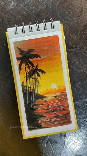 easy sunset painting 🎨#sunset #shorts #viralshorts