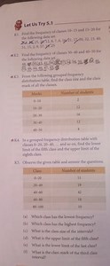 Let Us Try 5.1K1. Find the frequency of classes 10 - 15 and 15... | Filo