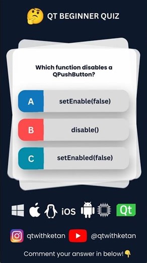 Question 26 | “Can You Solve This Qt Question? 🤔” #excel #windows #qt #cpp