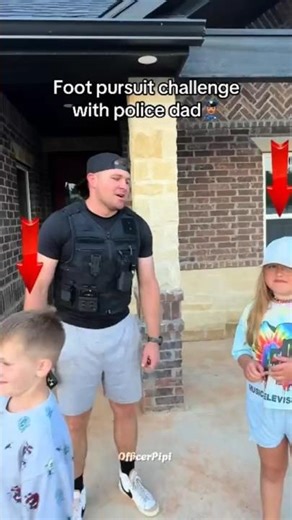 Now the Kids Engage in a Foot Pursuit Against Their Cop Dad #shorts