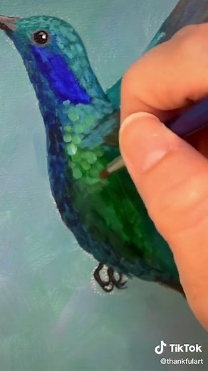 Easy Acrylic Hummingbird Painting Tutorial
