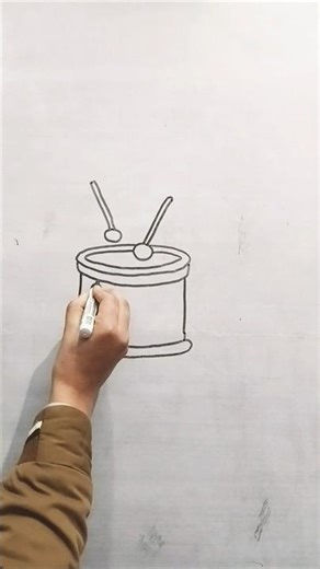 how to draw a easy drum 🥁 step by step for beginners #art #sketch #drums