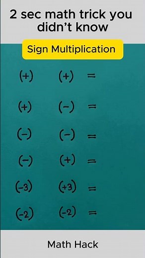 Sign Multiplication #mathskill #knowledge#maths #learnanewwordtoday #mathstrick #signMultiplication