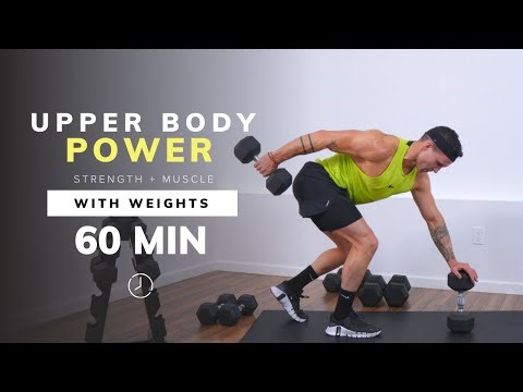 1 Hour UPPER BODY WORKOUT with WEIGHTS | CIRCUITS | Strength + Muscle Building