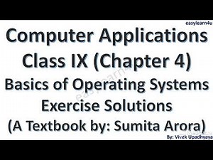 Computer Class 9 Chapter 4 Solved | Basics Of Operating System | Computer Chapter 4 Exercise solved