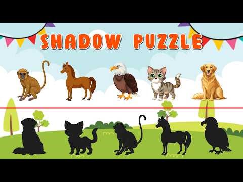 Guess the Shadow Game! | Shadow Puzzles | Matching for Kids 🧩👤