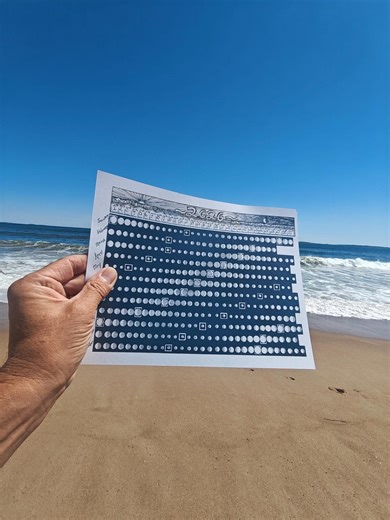 New Horizontal 2026 Lunar Calendar With Perigee and Apogee - Universal Tide Chart - Etsy