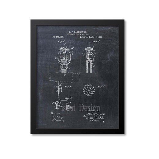 Automatic Fire Sprinkler Patent Print - Fireman Firefighter Gift - Etsy