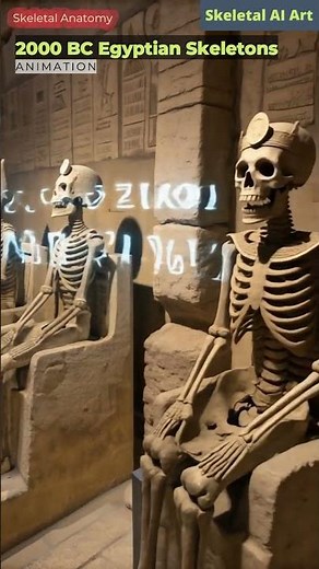 Illustration of 2000 BC Egyptian Skeletons Animation | Skeletal AI Art | 98