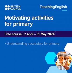 1.1K views · 29 reactions | English language teachers: Motivating activities for primary A free practical 12-hour course Learn to engage your primary learners with songs, games, chants and vocabulary activities that make learning memorable. Certificate awarded 茶 Course runs until 31 May 2024 https://tinyurl.com/9w5pczvw #TeachingEnglish #ELT #ProfessionalDevelopment | British Council Pakistan | Facebook