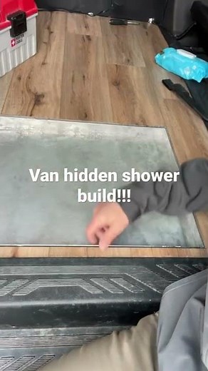 Building shower pan for hidden shower in van conversion!