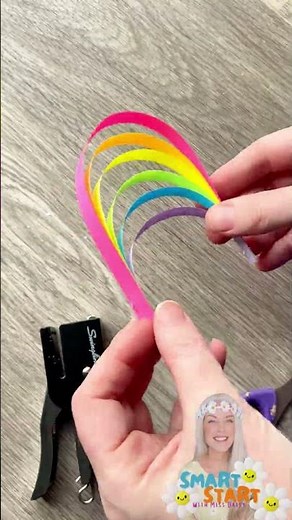 Rainbow Paper Heart Craft in 13 Seconds! 💖