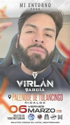 🎤 🤠¡EVENTO 100% CONFIRMADO Virlán García y Herencia de Grandes🤠🎤 Gran noche es la que se vivirá este próximo 6 de marzo en el Palenque de Tulancingo, Herencia de Grandes y Virlán García, con su tour “Mi entorno” juntos por primera vez en Hidalgo. 🔥¡No te lo puedes perder!🔥 📍 Lugar: Palenque de Tulancingo 📅 Fecha:6 de Marzo 2026 🕗 Hora: 9:00pm 🎟️ Los boletos ya están disponibles en: https://ventas.ticketnet.com.mx/eventperformances.asp?evt= Costo de Boletos: VIP - $2,500 ORO - $1,800 PL