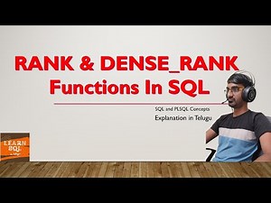 RANK and DENSE_RANK Functions in Oracle SQL | SQL Tutorial in Telugu