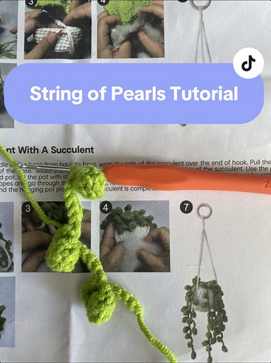 String of Pearls Crochet Tutorial for Hanging Plants