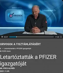 A PFIZER VEZÉRIGAZGATÓJÁT LETARTÓZTATTA AZ E.B.I. ( ORVOSOK A TISZTÁNLÁTÁSÉRT ) DR. PÓCS ALFRÉD..mp4