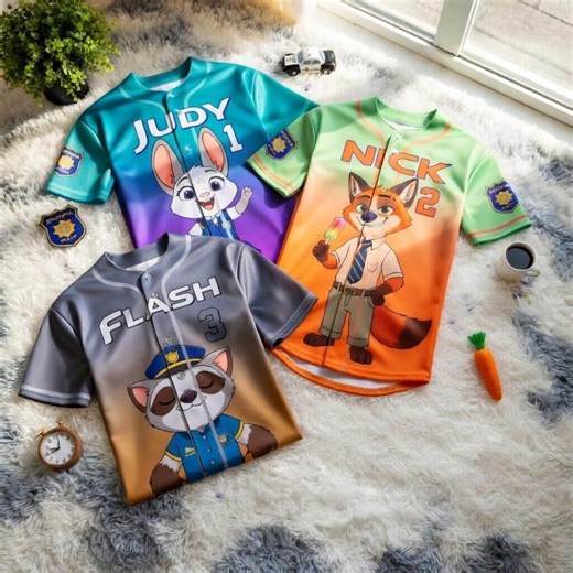 Zootopia Baseball Jersey, Custom Movie Theme Apparel, Judy Hopps Nick Wilde Flash (birthday Gift) - Etsy