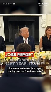 The National News Desk's Ahtra Elnashar asked President Donald Trump during a dinner with tech CEOs at the White House if he could commit to the jobs report numbers to be released today. https://bit.ly/4nA3t6P | The National Desk - TND