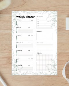 Weekly Planner Template Bundle, 5 Floral Aesthetic Layouts, Printable & Editable Canva PDF, Minimal Schedule List, Instant Download - Etsy