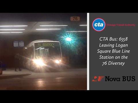 CTA Bus: Harlem Bound 2001 Nova LFS 6558 @ Logan Blue Line Station