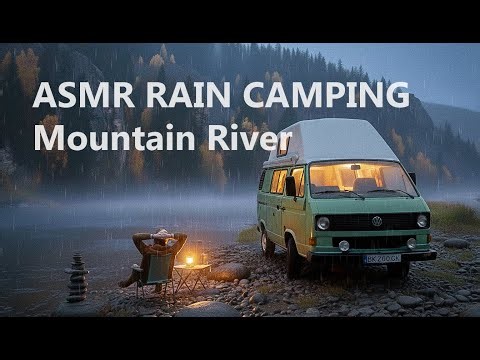 Mountain River & Old Camper: Solo Vanlife Getaway | Sounds of Camping | ASRM |