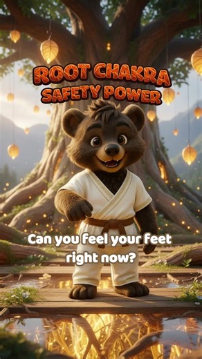 POV: your brain is loud 😵💫🐻 Try the Root Chakra “safe button” 🌱 Feet down belly breath = calm ON. Comment 🌱SAFE🌱 for Part 2. Watch till the end, the last trick is the magic button ✨ #fyp #grounding #breathwork #mindfulness #calmkids