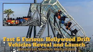 Fast & Furious: Hollywood Drift roller coaster ride vehicles revealed with coaster station dispatch