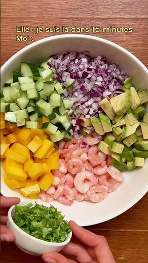 Salade crevettes & mangue en 15 minutes