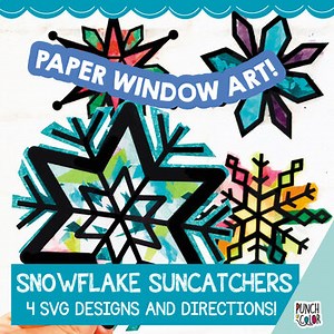 Winter Snowflake Tissue Paper Crafts Pre-k | Kindergarten Snow Art Activity SVG