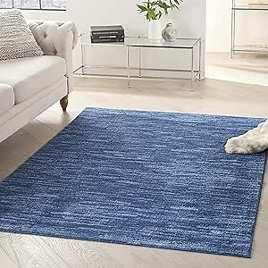 Nourison Home Nourison Essentials Navy Blue 5' x 7' Area Rug - Easy Clean, Non Shedding, Bed Room, Living Room, Dining Room, Kitchen (5' x 7')