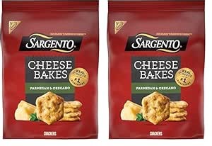 Sargento® Cheese Bakes Parmesan and Oregano Crackers, Cheese Crackers, Lunch Snacks, 4.5 oz (Pack of 2)