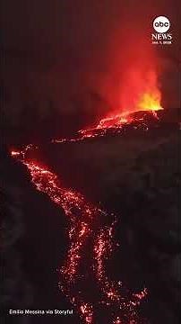 Lava flows on Mount Etna on New Year's Day