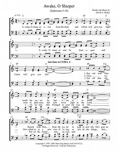 Awake, O Sleeper - Voice, Piano, Vocal - Digital Sheet Music | Sheet Music Plus