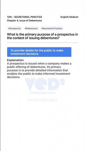 Understanding Prospectus in Debenture Issuance 12th Secretarial Practice