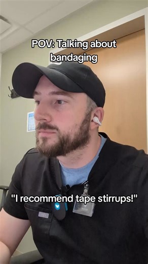 Brian's Bandages: Helping vet pros master bandaging! on Instagram: "Tape stirrups: underrated, essential, and your bandage’s best friend. When done right, they’re a game-changer for thick bandages, wild puppies, or wiggly smol kittens. Beginners and pros alike—stirrups keep your bandage in the upright and locked position. #BandageBasics #VetMedTips #StirrupSupport #BriansBandages"
