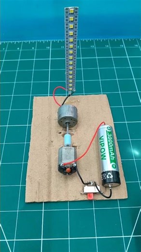 Homemade DC Motor Generator ⚡ Power from DC Motor | DIY Electricity #shorts