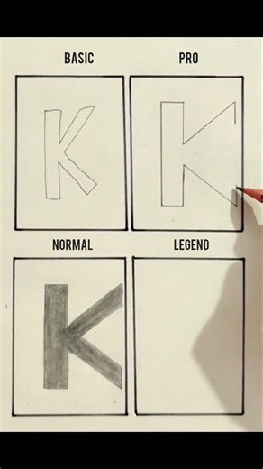 Drawing Letter K: Basic to Legend Level! ✍️ #shorts #art