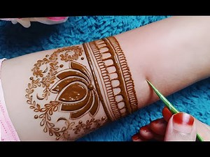 Beautiful lotus flower full hand mehndi design 2025/ simple and very easy stylish mehndi design😍❤