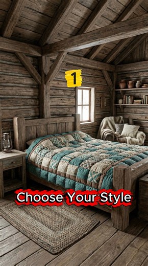 Rustic bedrooms create a warm and inviting atmosphere with natural wood textures, soft neutral tones, and cozy layered fabrics. They blend simplicity and comfort, bringing the peaceful charm of countryside living into your personal space. 🌿✨ #RusticBedroom #RusticDecor #CozyInterior #FarmhouseStyle #NaturalTextures #WoodDetails #WarmAndCozy #NeutralTones #BedroomInspo | Wood Cabin Life